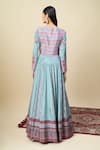 Shop_Alaya Advani_Blue Silk Satin Embroidery, Tassels Round Printed Anarkali With Paisley Dupatta _at_Aza_Fashions
