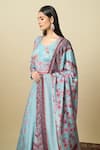 Alaya Advani_Blue Silk Satin Embroidery, Tassels Round Printed Anarkali With Paisley Dupatta _Online