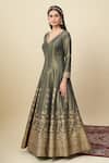 Buy_Alaya Advani_Gray Georgette Embroidery, Zari Shimmer Anarkali With Floral Butti Dupatta 