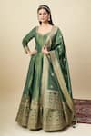 Buy_Alaya Advani_Green Georgette Embroidery, Zari Shimmer Anarkali With Matching Butti Dupatta _at_Aza_Fashions
