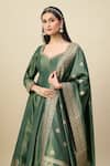 Shop_Alaya Advani_Green Georgette Embroidery, Zari Shimmer Anarkali With Matching Butti Dupatta _Online_at_Aza_Fashions