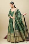 Buy_Alaya Advani_Green Georgette Embroidery, Zari Shimmer Anarkali With Matching Butti Dupatta _Online