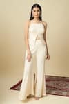 Buy_Alaya Advani_Off White Crepe Embroidery, Sequins Square Neck Hand Top And Sharara Set _at_Aza_Fashions