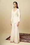 Buy_Alaya Advani_Off White Crepe Embroidery V-neck Hand Top And Sharara Set _Online_at_Aza_Fashions