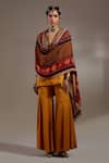 Buy_Aseem Kapoor_Red Silk Tassels Patti Pattern Dupatta _at_Aza_Fashions