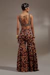 Shop_Aseem Kapoor_Burgundy Silk, Cotton, Crepe Veni Tribal Pattern Jacket And Trouser Set _at_Aza_Fashions