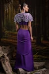 Shop_Harshita Jain_Purple Crepe, Chinon Beads Sweetheart Embroidered Bralette With Draped Skirt _at_Aza_Fashions