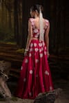Shop_Harshita Jain_Fuchsia Embroidery, Tassels Square Neck Hand Lehenga Set _at_Aza_Fashions