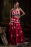 Harshita Jain_Fuchsia Embroidery, Tassels Square Neck Hand Lehenga Set _Online_at_Aza_Fashions