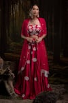 Buy_Harshita Jain_Fuchsia Embroidery, Tassels Square Neck Hand Lehenga Set _Online_at_Aza_Fashions
