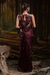 Shop_Harshita Jain_Purple Sequins, Embroidery Round Neck Top Skirt Set _at_Aza_Fashions