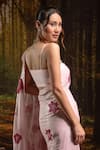 Buy_Harshita Jain_Pink Georgette Sequins, Embroidery Saree With Unstitched Blouse _Online_at_Aza_Fashions