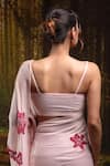 Harshita Jain_Pink Georgette Sequins, Embroidery Saree With Unstitched Blouse _at_Aza_Fashions
