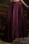 Buy_Harshita Jain_Purple Gabardine, Organza Embroidery Ruffle Bustier With Balloon Skirt _Online_at_Aza_Fashions