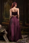 Shop_Harshita Jain_Purple Gabardine, Organza Embroidery Ruffle Bustier With Balloon Skirt _at_Aza_Fashions