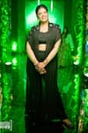 Buy_Harshita Jain_Black Open , Square Sheer Embroidered Cape Pant Set _at_Aza_Fashions