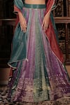 Shop_Vana Ethnics_Red Tissue, Brocade Embroidery, Stones, The Ratnakari Embellished Lehenga Set _Online_at_Aza_Fashions