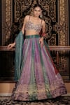 Buy_Vana Ethnics_Red Tissue, Brocade Embroidery, Stones, The Ratnakari Embellished Lehenga Set 