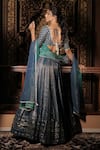 Shop_Vana Ethnics_Blue Tissue, Silk Sequins, Stones, The Neelaya Banarasi Embroidered Lehenga Set _at_Aza_Fashions