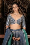 Buy_Vana Ethnics_Blue Tissue, Silk Sequins, Stones, The Neelaya Banarasi Embroidered Lehenga Set _Online_at_Aza_Fashions