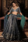 Vana Ethnics_Blue Tissue, Silk Sequins, Stones, The Neelaya Banarasi Embroidered Lehenga Set _at_Aza_Fashions