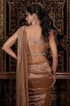 Shop_Vana Ethnics_Gold Tissue Stones, The Aaina Ratna Sandhya Embellished Saree With Blouse _at_Aza_Fashions