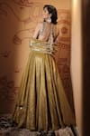 Shop_Vana Ethnics_Gold Tissue Mirrors, Stones, Embroidery The Sheesh Mahal Embellished Lehenga Set _at_Aza_Fashions
