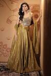 Buy_Vana Ethnics_Gold Tissue Mirrors, Stones, Embroidery The Sheesh Mahal Embellished Lehenga Set _Online_at_Aza_Fashions