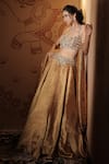Buy_Vana Ethnics_Gold Tissue Mirrors, Sequins, Stones, The Kamalratna Embroidered Lehenga Set _Online_at_Aza_Fashions