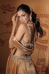 Shop_Vana Ethnics_Gold Tissue Mirrors, Sequins, Stones, The Kamalratna Embroidered Lehenga Set _Online_at_Aza_Fashions