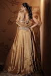 Shop_Vana Ethnics_Gold Tissue Mirrors, Sequins, Stones, The Kamalratna Embroidered Lehenga Set _at_Aza_Fashions