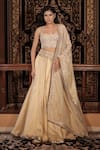 Buy_Vana Ethnics_Ivory Tissue, Silk Zari, Sequins, Beads The Roopmati Zardozi Work Lehenga Set _at_Aza_Fashions