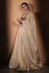 Vana Ethnics_Gold Tissue Sequins, Stones, Zari, Mirrors The Son Pari Embroidered Lehenga Set _Online_at_Aza_Fashions