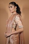 Shop_Vana Ethnics_Rose Gold Tissue Zari, Mirrors, Beads, The Whispering Saree With Blouse _Online_at_Aza_Fashions