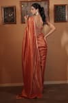 Shop_Vana Ethnics_Orange Tissue Embroidery, Zari, Sequins, The Ambar Sandhya Saree With Blouse _at_Aza_Fashions