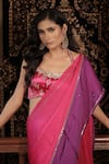 Buy_Vana Ethnics_Pink Satin, Organza Sequins, Embroidery, Stones, The Gulabo Saree With Blouse _Online_at_Aza_Fashions
