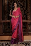 Shop_Vana Ethnics_Pink Satin, Organza Sequins, Embroidery, Stones, The Gulabo Saree With Blouse _Online_at_Aza_Fashions