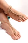 Buy Vaidaan Gold Plated Beads, Chains Nehal Embellished Anklets at Aza Fashions Buy_Vaidaan_Gold Plated Beads, Chains Nehal Embellished Anklets _at_Aza_Fashions