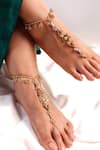 Buy Vaidaan Gold Plated Beads, Stones Gauri Embellished Anklets at Aza Fashions Buy_Vaidaan_Gold Plated Beads, Stones Gauri Embellished Anklets _at_Aza_Fashions