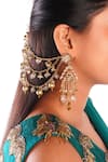 Shop_Vaidaan_Gold Plated Vrishti Embellished Hair Chain Jewelry  _at_Aza_Fashions