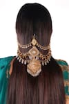 Buy_Vaidaan_Gold Tanya Embellished Hair Accessory  _at_Aza_Fashions