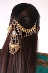 Shop_Vaidaan_Gold Plated Kalyani Embellished Hair Accessory  _at_Aza_Fashions