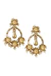 Shop_Vaidaan_Gold Plated Beads, Crystals Nirali Embellished Earrings _at_Aza_Fashions