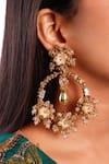 Buy_Vaidaan_Gold Plated Beads, Crystals Nirali Embellished Earrings _at_Aza_Fashions