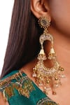 Buy_Vaidaan_Gold Plated Beads, Stones Tarini Embellished Earrings _at_Aza_Fashions