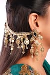 Buy_Vaidaan_Gold Plated Beads, Stones Nilaya Embellished Earrings _at_Aza_Fashions