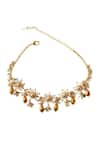 Shop_Vaidaan_Gold Plated Amaya Embellished Choker _at_Aza_Fashions