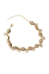 Shop_Vaidaan_Gold Plated Ruhika Embellished Choker _at_Aza_Fashions