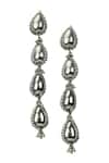 Shop_Vaidaan_Silver Plated Stones Shaan Embellished Earrings _at_Aza_Fashions