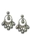 Buy_Vaidaan_Silver Plated Beads, Stones Goonj Embellished Earrings _at_Aza_Fashions
